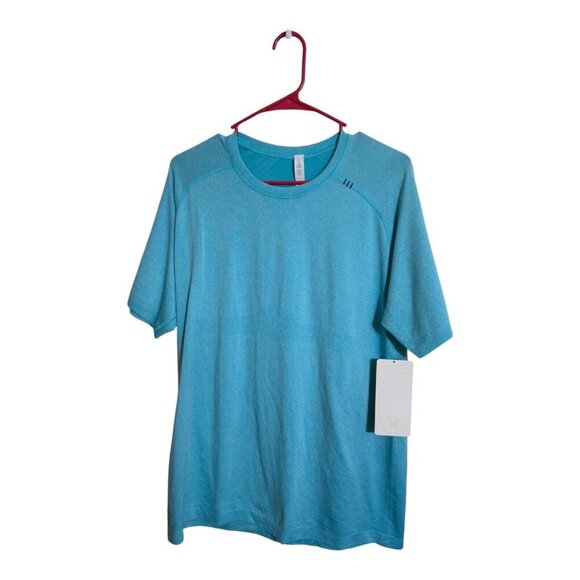 Lululemon Top Men L Blue Metal Vent Tech SS Athleisure Sportswear Gorpcore